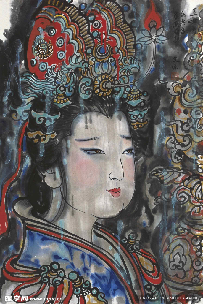 壁畫玉女