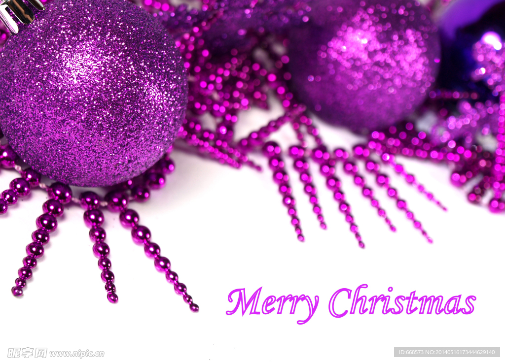 紫色圣诞球图片素材