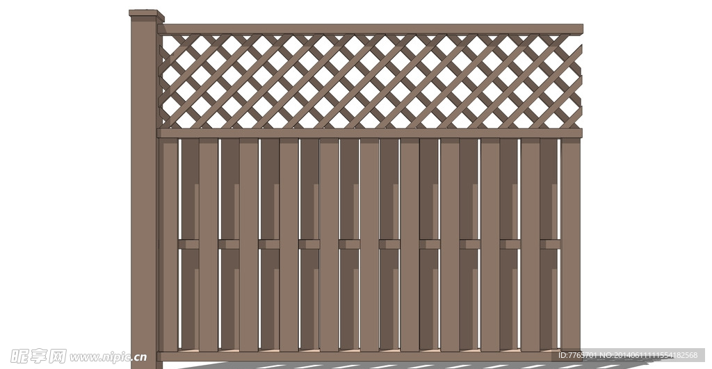 木制栅格栅栏