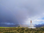 西藏 山南 白塔 彩虹