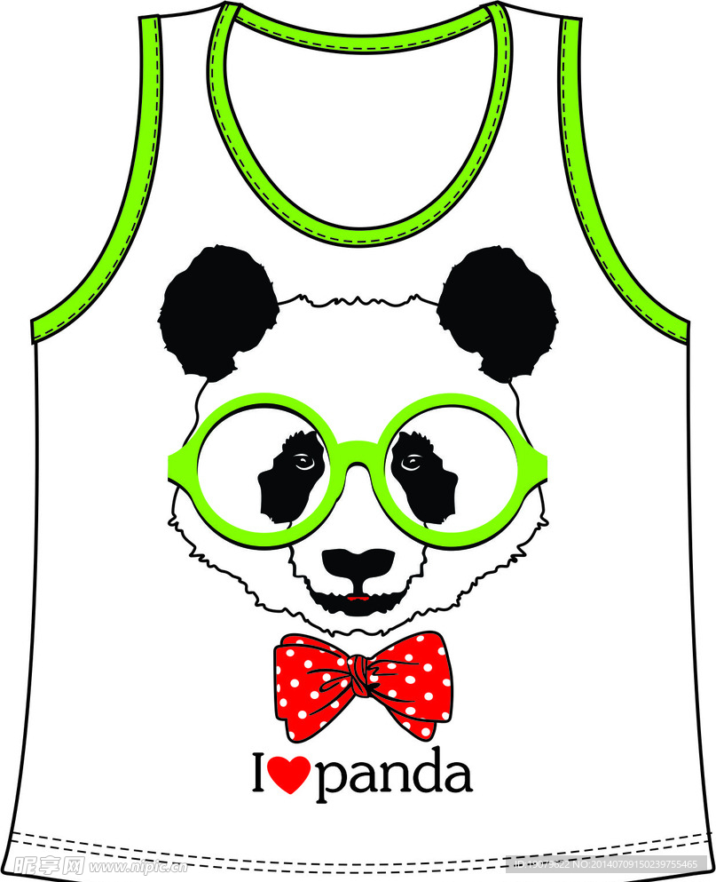 i love panda背心