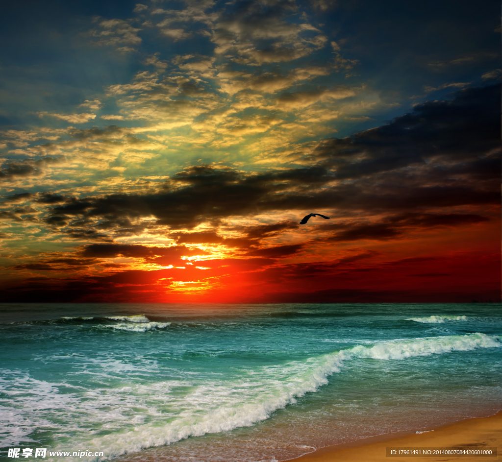 夕陽(yáng)大海