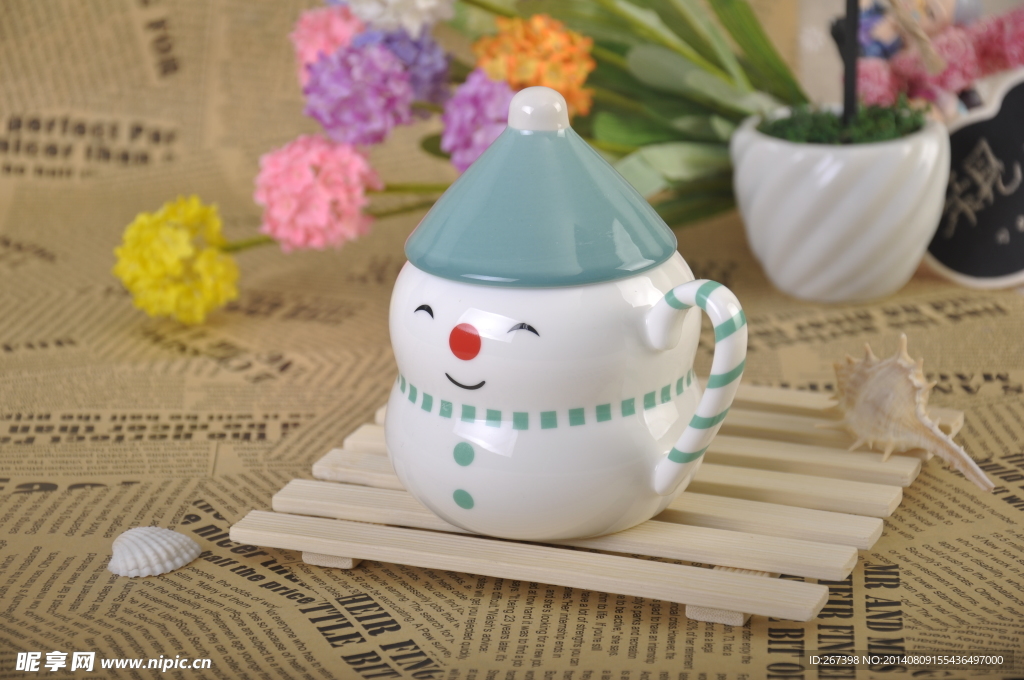 可愛小雪人水杯