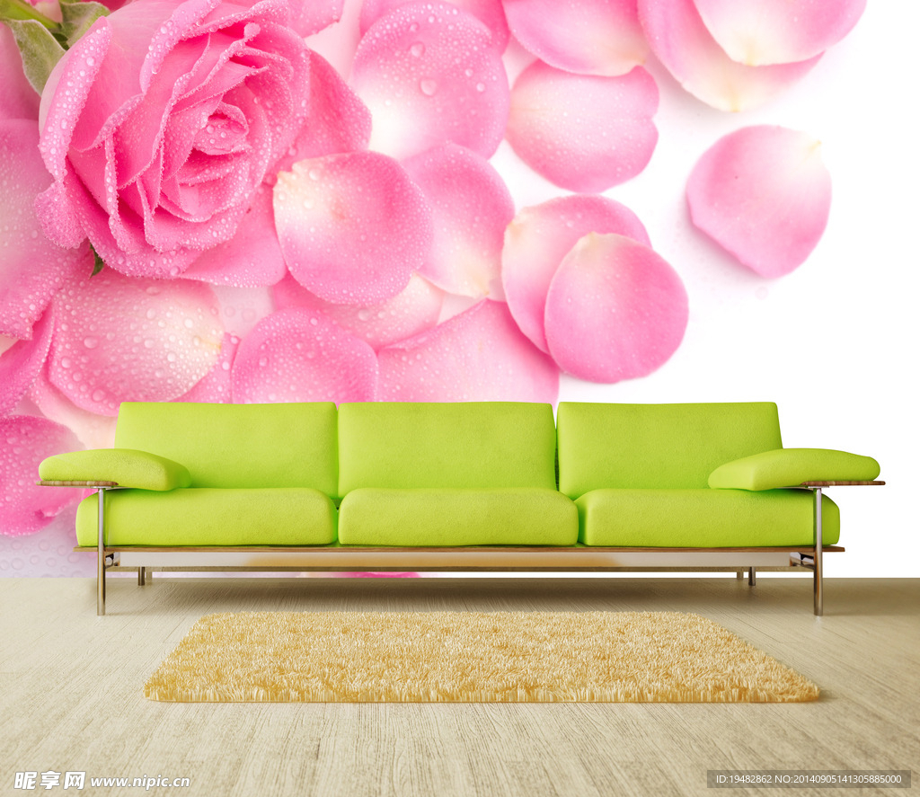 粉色浪漫玫瑰室内背景