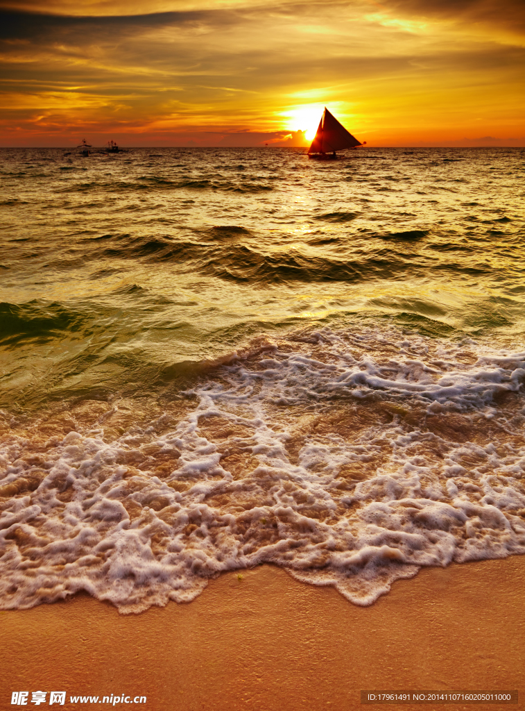 夕陽大海