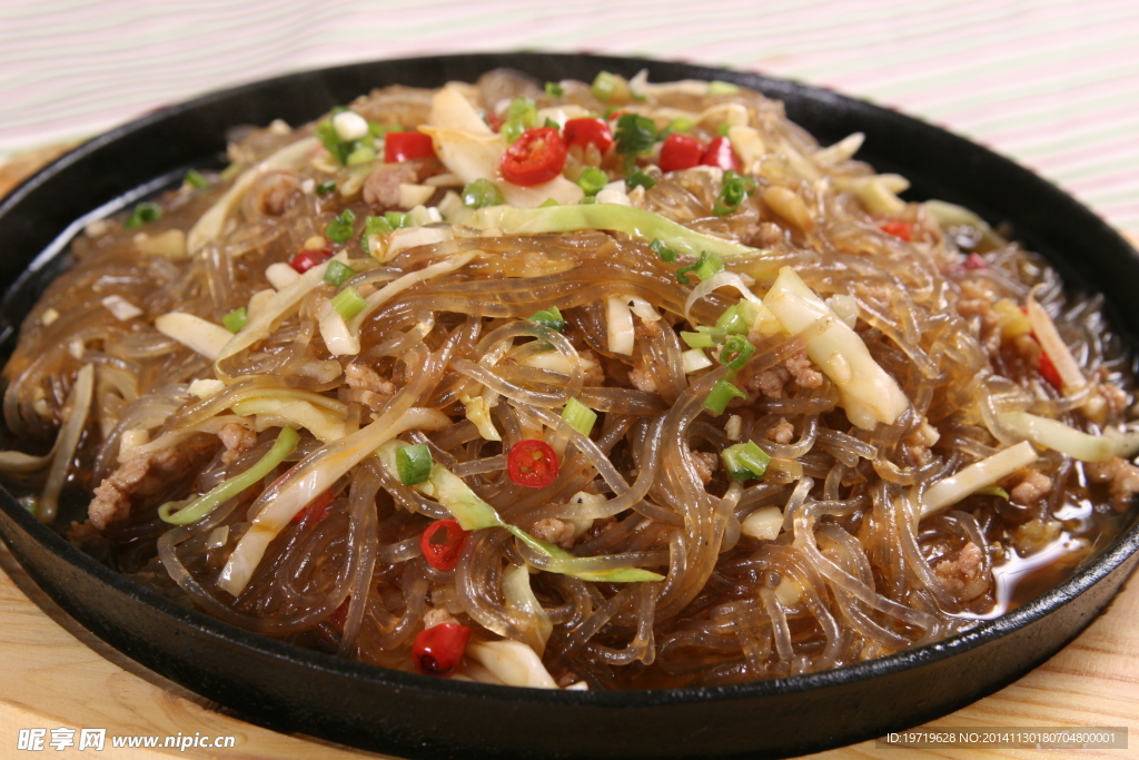 平鍋粉絲包菜