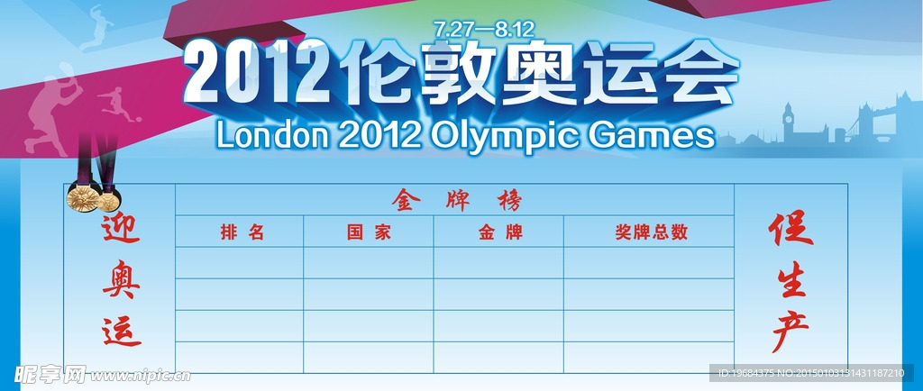2012伦敦奥运会 金牌榜