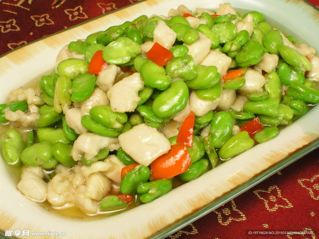 蠶豆米炒雞丁