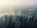 鸟瞰上海建筑摄影