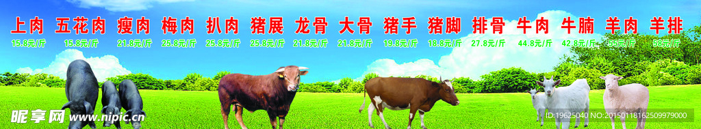 肉類價格海報