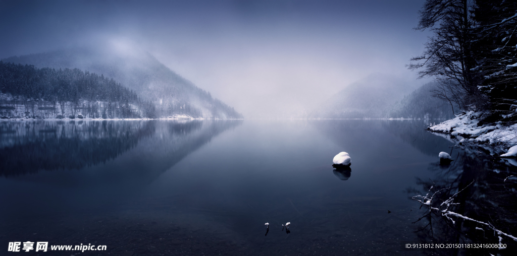 雪景湖