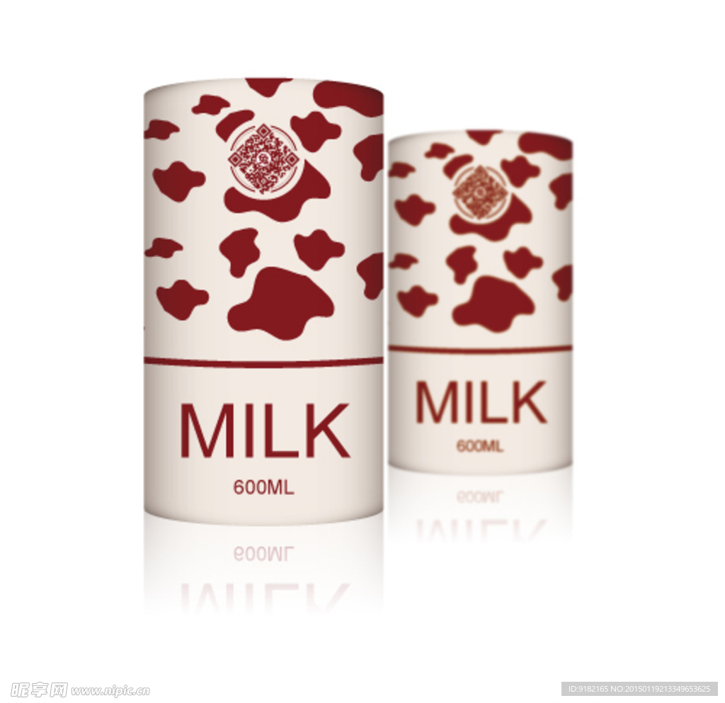 牛奶包装盒效果图