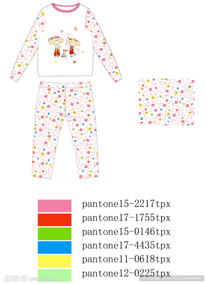 儿童服饰卡通印花内衣源文件