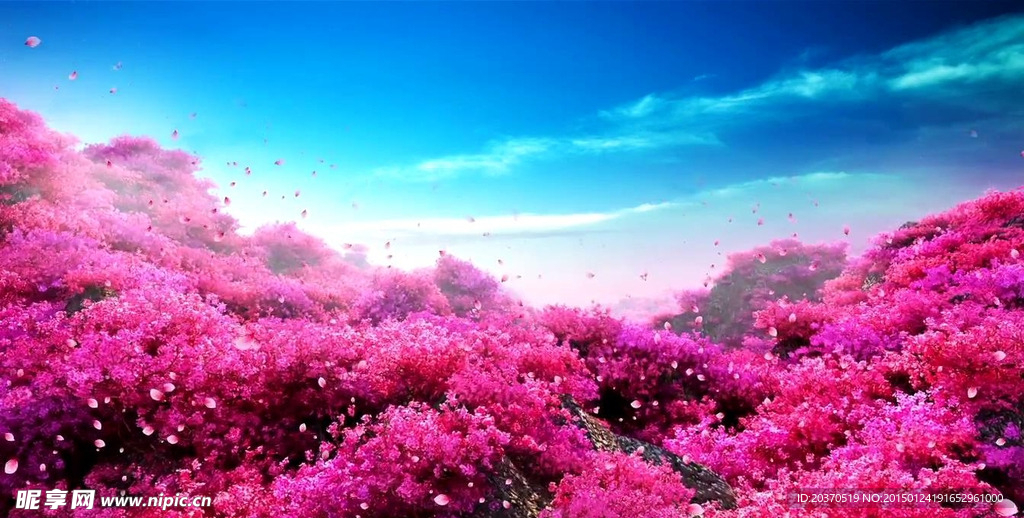 LED背景桃花林