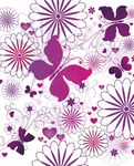 爱心 紫色 蝴蝶 小花