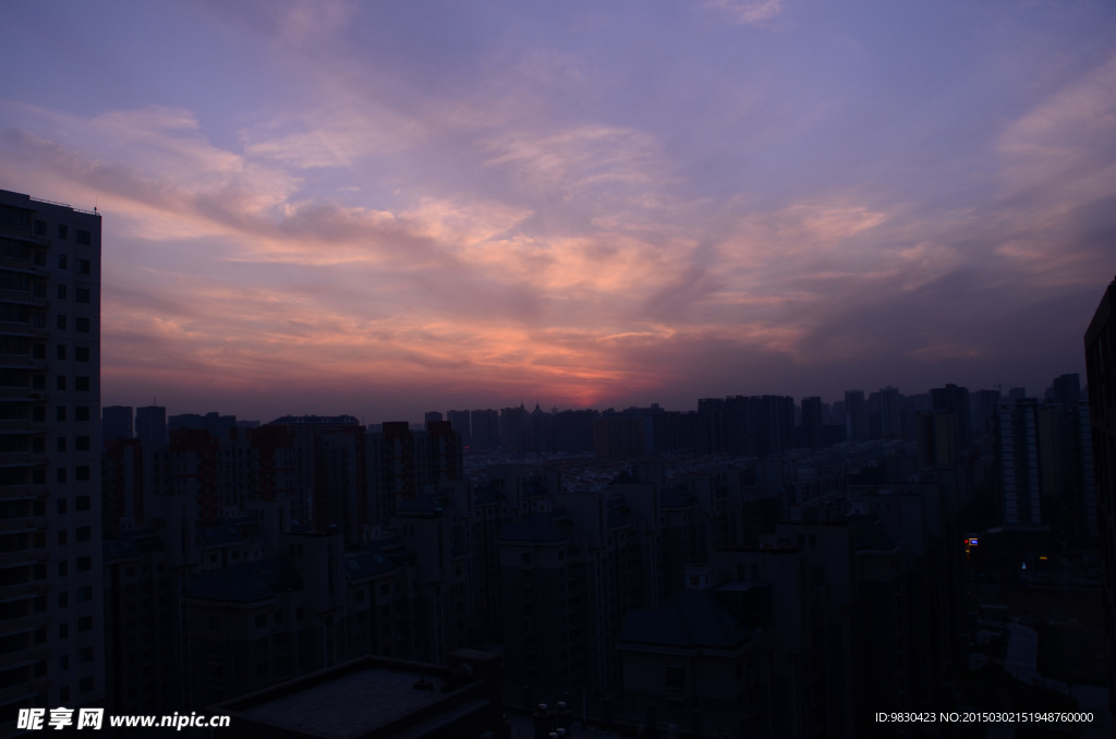 城市 夕陽