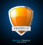 创意橙色保护盾设计矢量素材