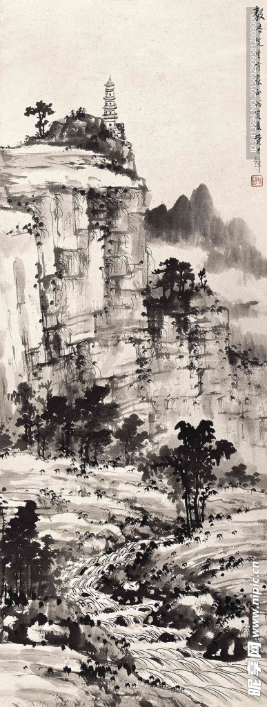塔峰溪流圖