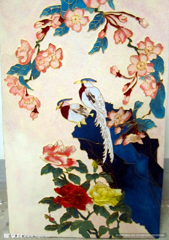 金絲壁畫 裝飾畫 花鳥畫