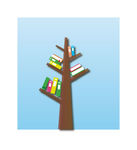 卡通树木造型书架