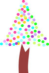 彩色圣诞树 卡通风格