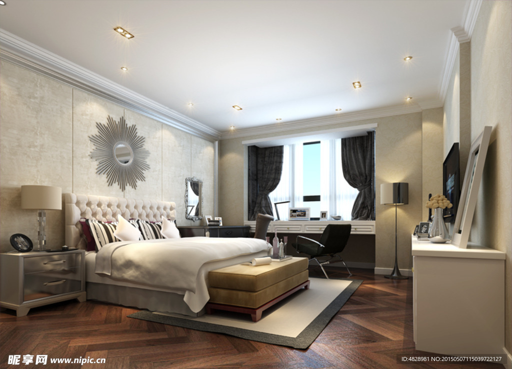 现代简约简欧时尚风格设计卧室