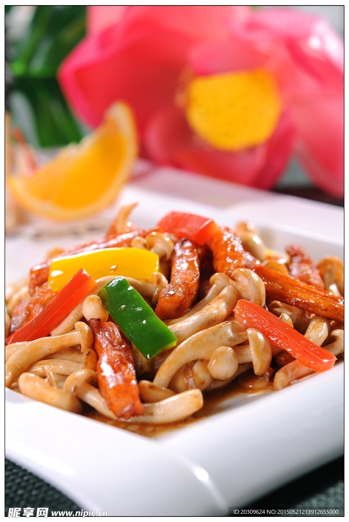白玉菇炒美國肉眼