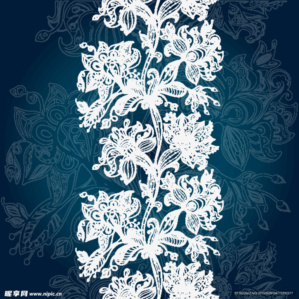矢量花紋花邊