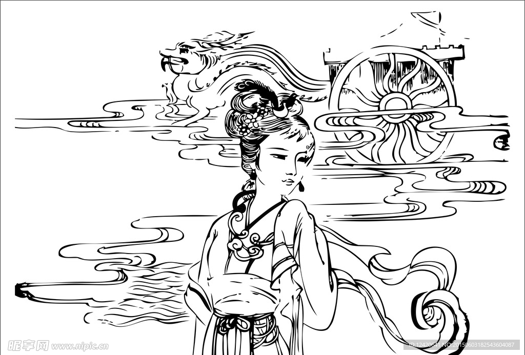 仙云矢量圖