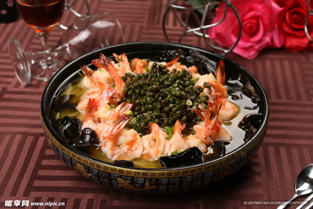 鮮花椒煮蝦