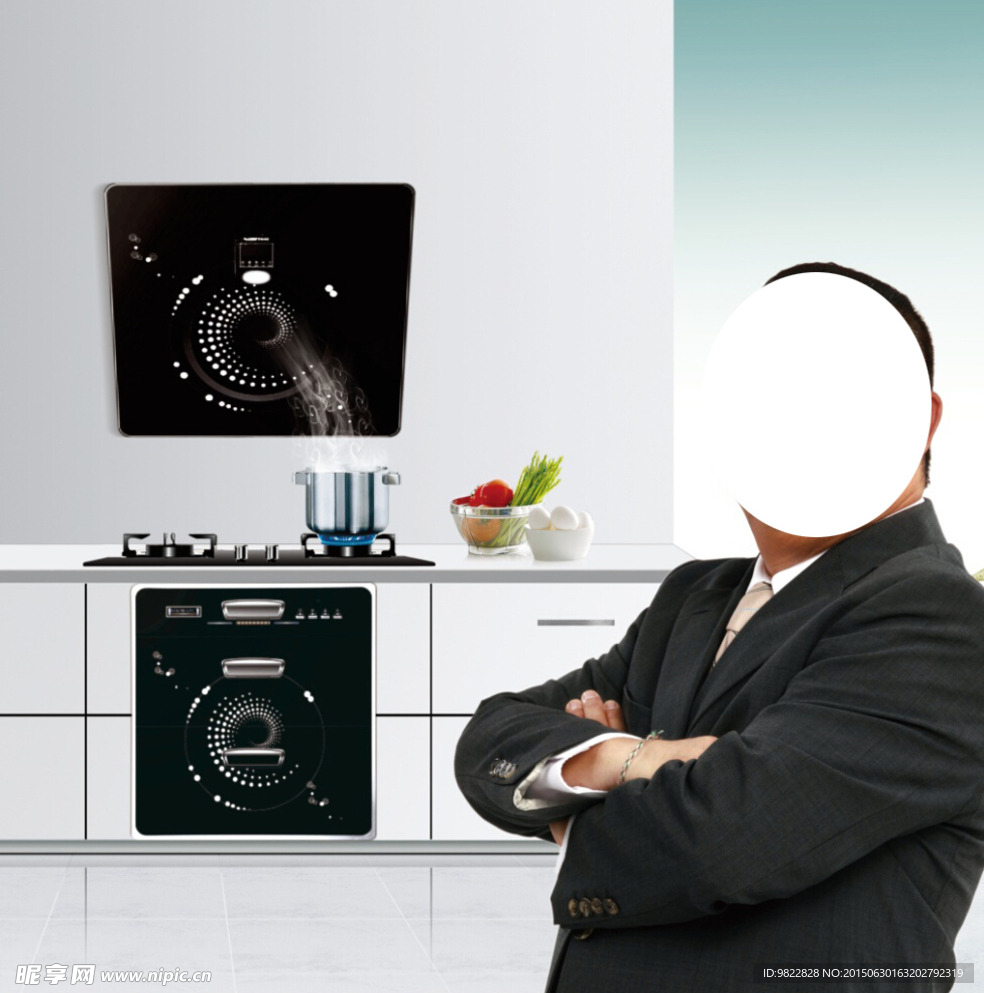 厨卫电器 厨房效果图 烟机灶具