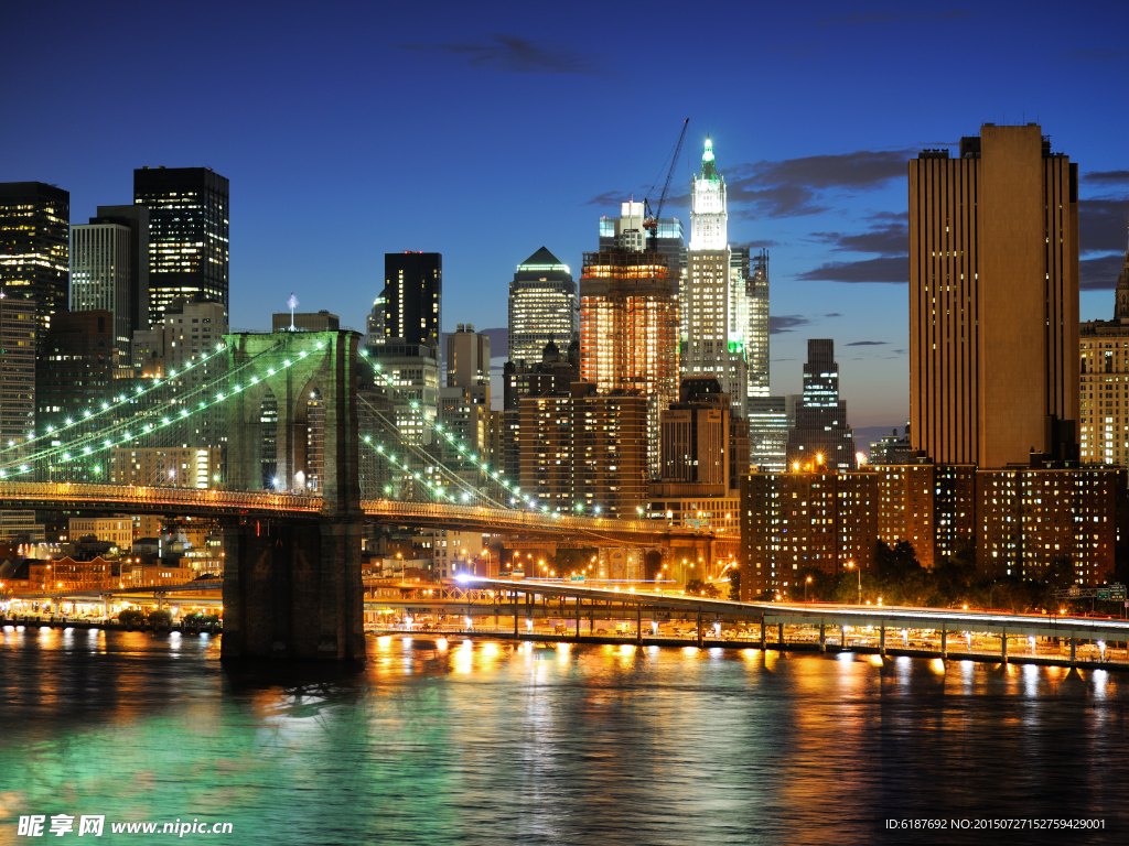 纽约都市摩登灯光夜景摄影