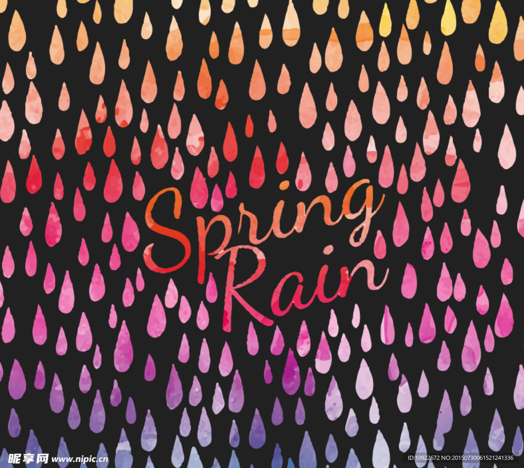 春季水彩雨滴 背景