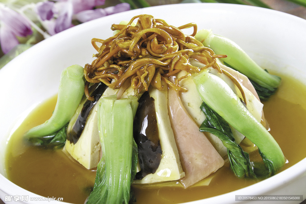 蟲草花扒豆腐