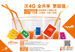 中国联通沃4G共享横版海报