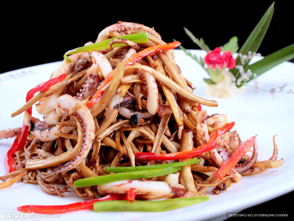 茶樹(shù)菇爆魷魚(yú)