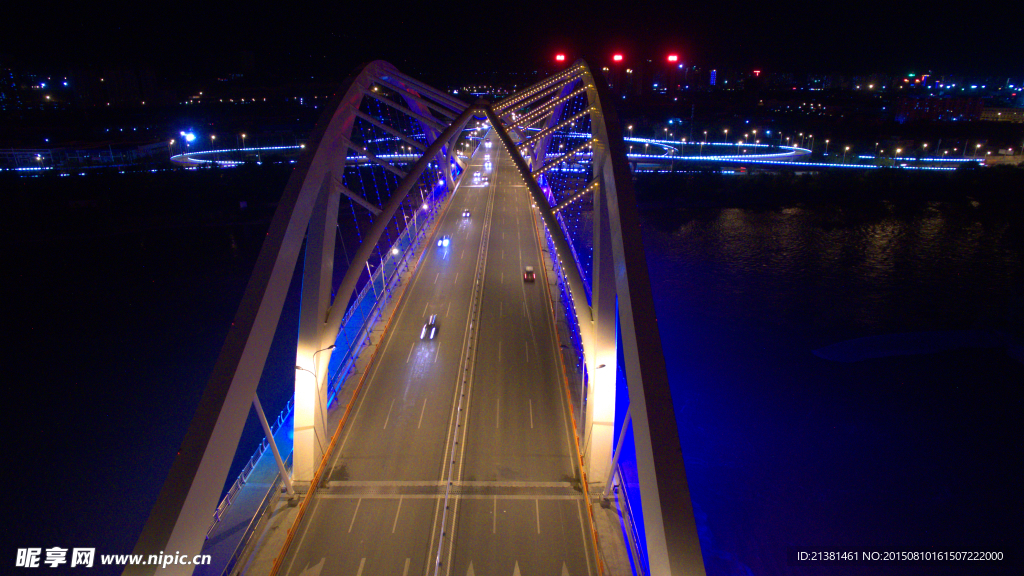 兰州深安大桥夜景（近景）