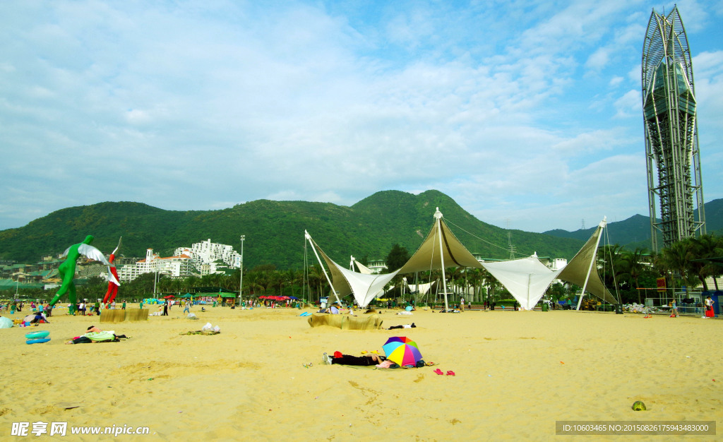 海滨风光 沙滩帐篷