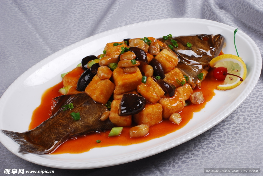 豆腐燒鰈魚