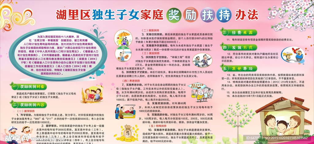 獨生子女家庭獎勵扶持辦法