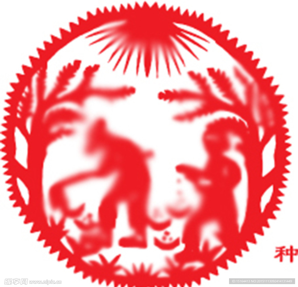 種地 剪紙復(fù)原圖案