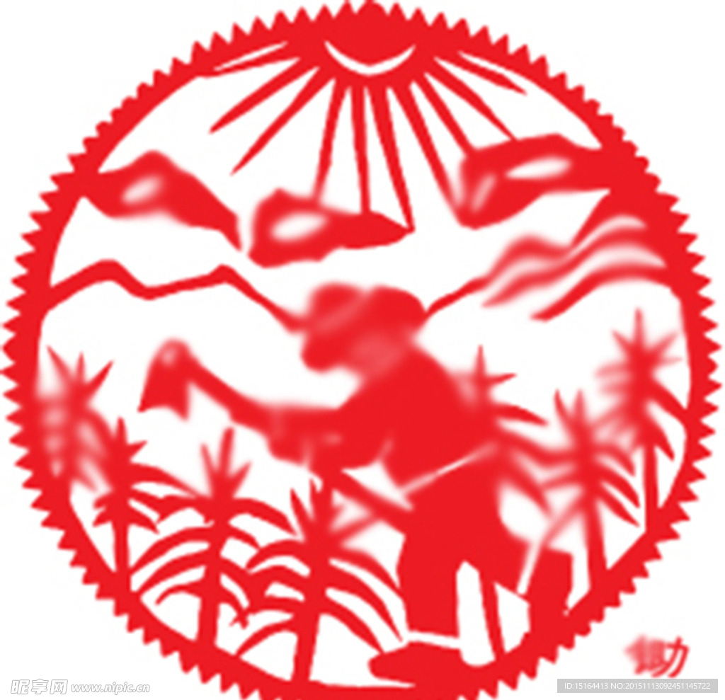 鋤地剪紙復(fù)原圖案