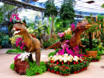 植物园恐龙雕像