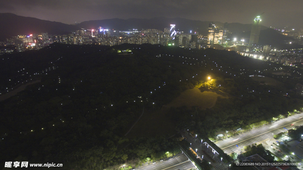 夜幕下的蓮花山