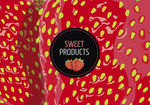 草莓表面与 标签背景