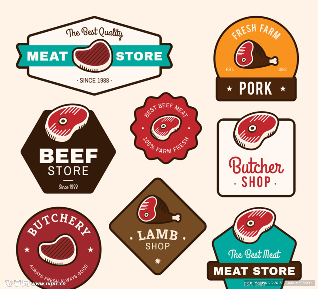 8款彩色肉制品标签