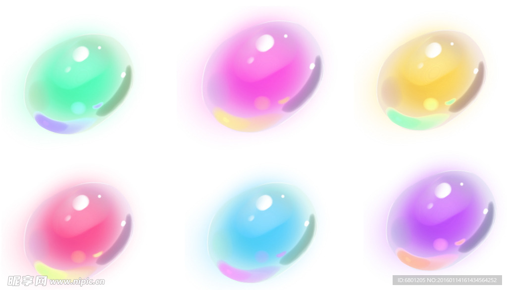 五彩透明气泡