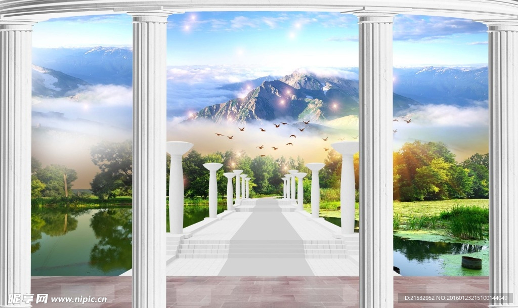 3D羅馬柱立體背景墻