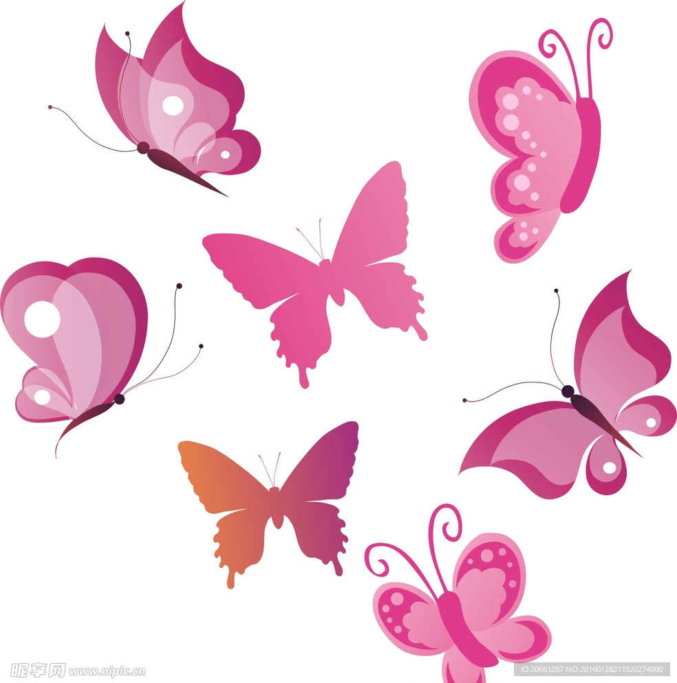 卡通 粉色蝴蝶