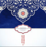 蓝色中国风青花瓷背景图片
